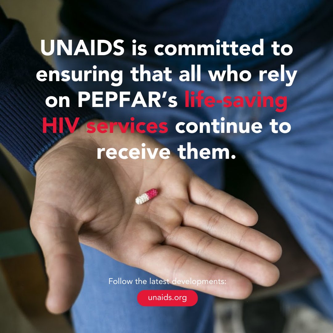 Winnie_Byanyima's tweet image. For more than 20 yrs, #PEPFAR programmes have provided lifesaving drugs for HIV treatment, prevention services &amp;amp; socio-economic empowerment initiatives.

See the latest @UNAIDS updates on the impact of US funding freeze in 🇵🇪, 🇱🇷, 🇧🇼, 🇳🇦, 🇿🇦, 🇹🇯 &amp;amp; 🇺🇦
👉🏾 unaids.org/en/topic/PEPFA…