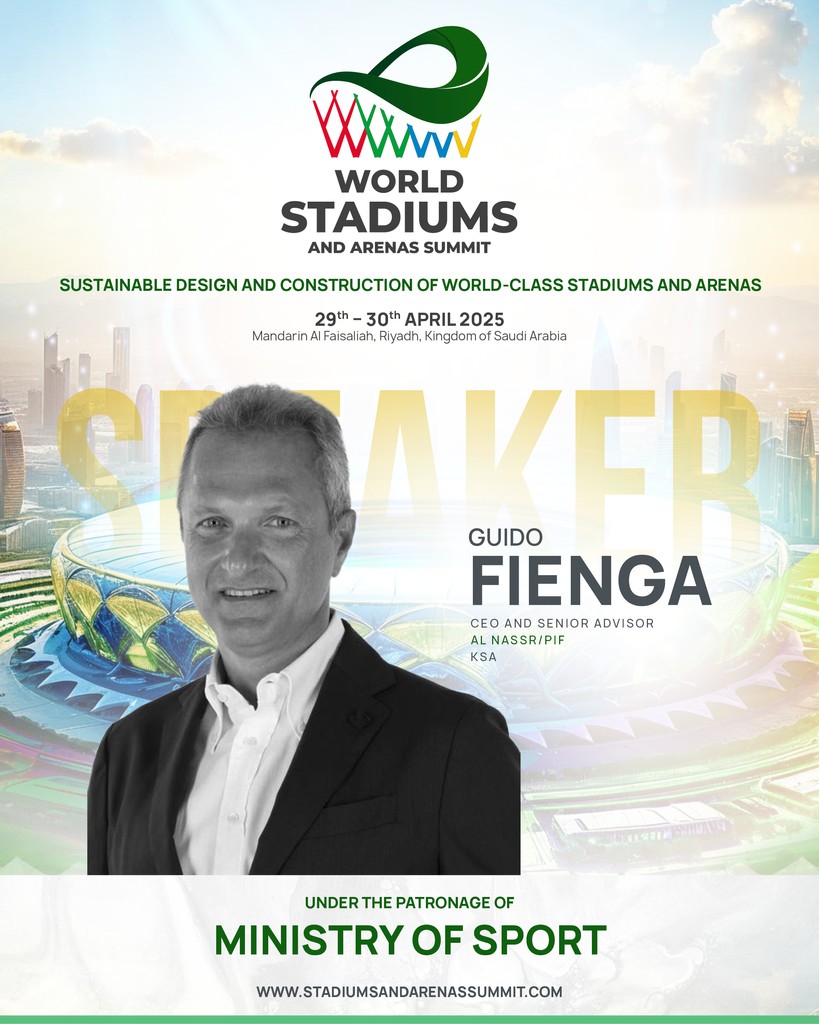 wsasummit's tweet image. We are honored to welcome Guido Fienga, CEO and Senior Advisor at Al Nassr / PIF, KSA, to the World Stadiums and Arenas Summit!
With a remarkable career spanning top European clubs.

#WSAS #StadiumDevelopment #SportsArchitecture #worldstadiumandarenasummit