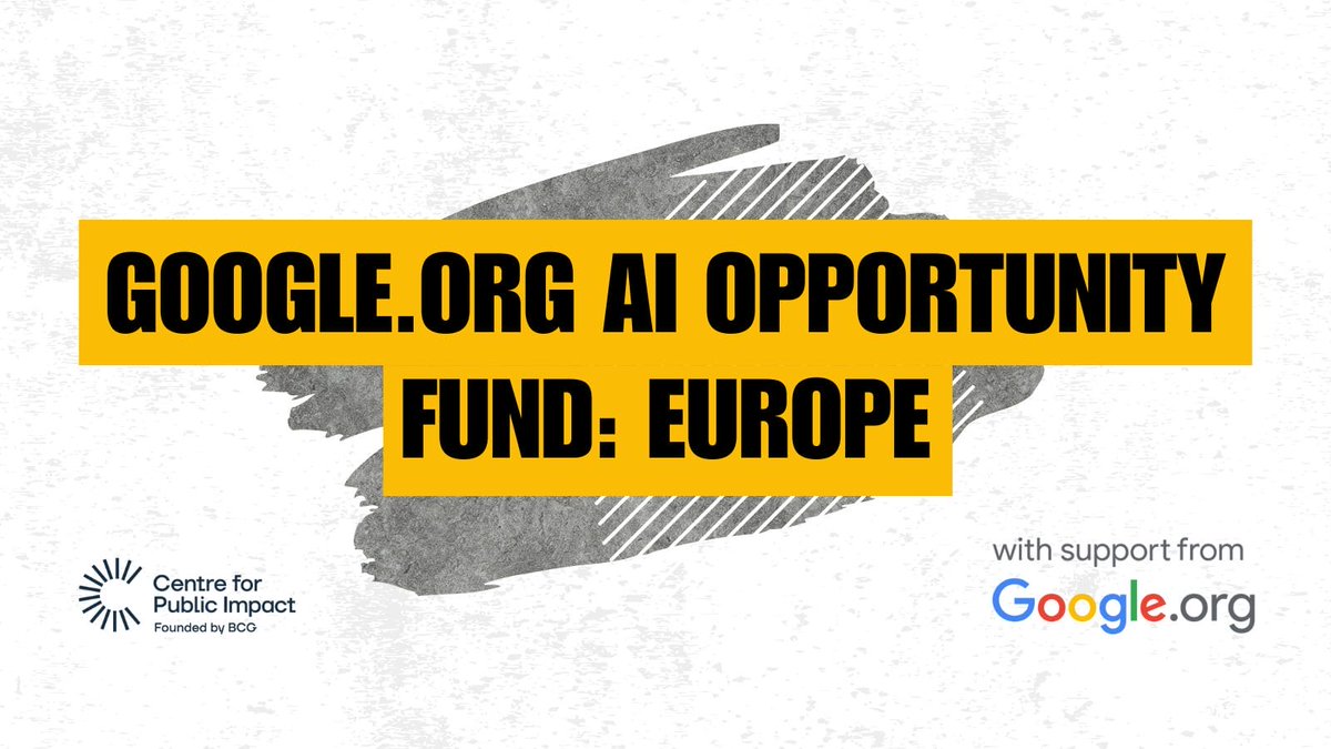 Solidarity Now (@solidarity_now) on Twitter photo Odyssea & SolidarityNow have been selected by the <a href="/CPI_foundation/">Centre for Public Impact (CPI)</a> to receive funding from the Google.org AI Opportunity Fund: Europe, and training to equip underserved workers with the AI knowledge and tools they need for professional success.
solidaritynow.org/en/pressreleas… Odyssea & SolidarityNow have been selected by the <a href="/CPI_foundation/">Centre for Public Impact (CPI)</a> to receive funding from the Google.org AI Opportunity Fund: Europe, and training to equip underserved workers with the AI knowledge and tools they need for professional success.
solidaritynow.org/en/pressreleas…