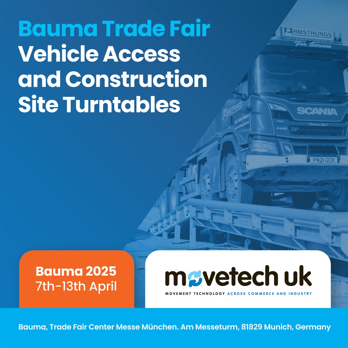 #Bauma trade fair main focus: demonstrating how our Vehicle Access &amp; Construction Site Turntables provide effective access solutions.

📍 Munich, Germany
📅 April 7th - April 13th, 2025
🌐 bauma.de/en/trade-fair/
🔄 truckturntables.co.uk

#VehicleAccess #Construction #Turntable