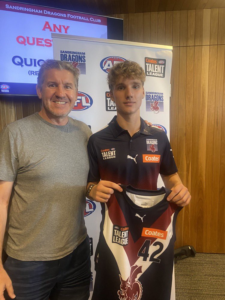 Love this. In 2023 Dale Tapping and Anthony Panozzo coached Yarraville Seddon Eagles to an U16 flag. Their sons played in the team. And now both lads have made Coates Talent League lists as bottom-agers, Ollie Panozzo at the Dragons, Mason Tapping at the Jets. Outstanding.