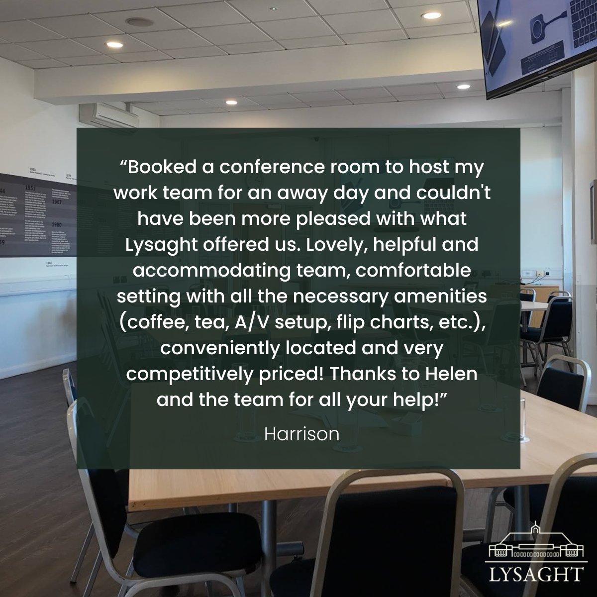 Another positive review for Lysaght!

To experience our business spaces for yourself, get in touch and book a tour! Find out more here: bit.ly/lysaght-hire