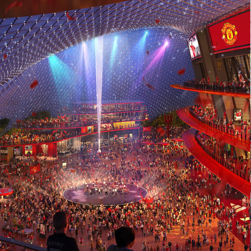 SkySportsPL's tweet photo. What Manchester United's new stadium will look like 👀🔴