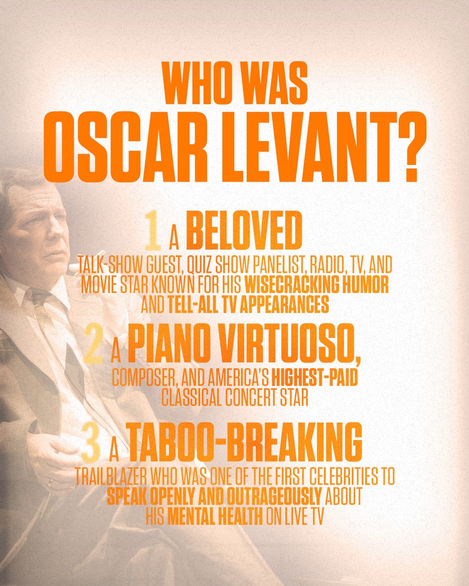 Introducing: Oscar Levant.
#GoodNightOscar

@barbicancentre | 7 Weeks Only | Performances Start 31 July
