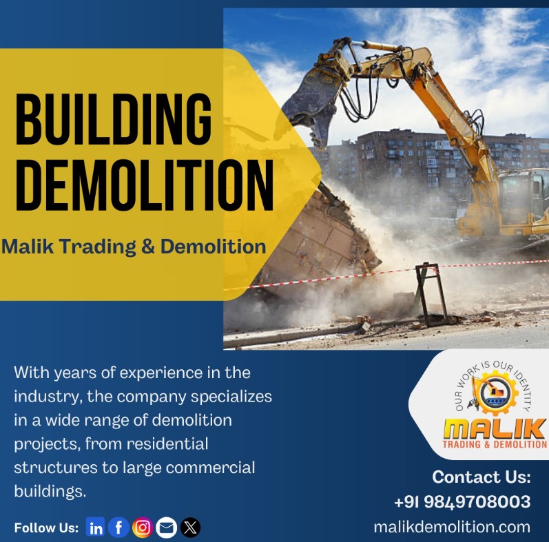 MalikDemoli96's tweet image. Building demolition is the process of safely tearing down a structure, typically due to age, damage, or redevelopment.#BuildingDemolition
#DemolitionProject
#ConstructionDemolition
#SiteClearing
#DemolitionWork
#UrbanRenewal
#StructuralDemolition
#BuildingDismantling