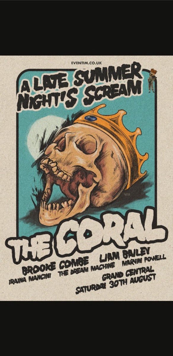 Tickets booked, this is going to be epic <a href="/thecoralband/">The Coral</a> <a href="/brookecombe/">Brooke Combe</a> <a href="/LiamBailey/">Liam Bailey</a> <a href="/IrainaMancini/">Iraina Mancini</a> <a href="/marvpowellmusic/">Marvin Powell</a> <a href="/DreamMachineHQ/">The Dream Machine</a>