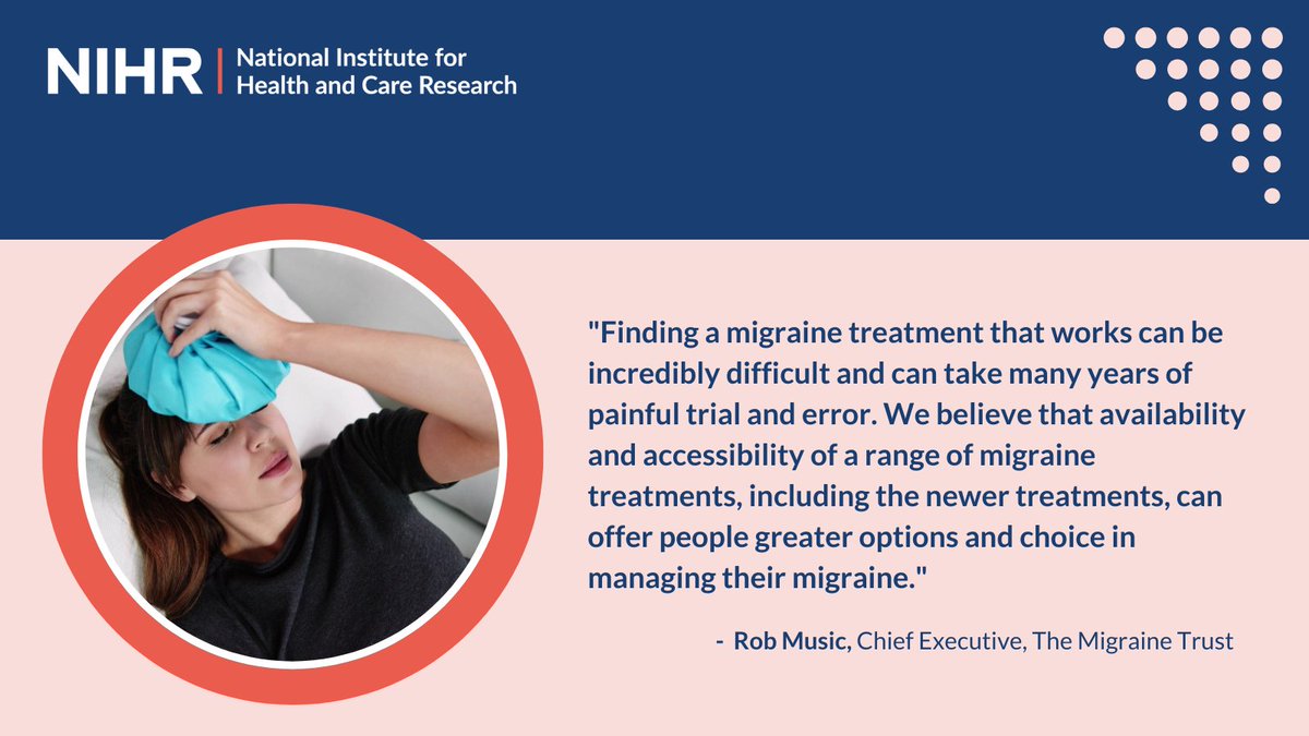 National Institute for Health and Care Research (@nihrresearch) on Twitter photo In 2021, around 10 million adults in the UK were living with migraine. Which drugs should people take?
Researchers have explored which oral medicines were most effective for migraine attacks. Disccover their findings here:
evidence.nihr.ac.uk/alert/which-dr…
<a href="/MigraineTrust/">The Migraine Trust</a> In 2021, around 10 million adults in the UK were living with migraine. Which drugs should people take?
Researchers have explored which oral medicines were most effective for migraine attacks. Disccover their findings here:
evidence.nihr.ac.uk/alert/which-dr…
<a href="/MigraineTrust/">The Migraine Trust</a>