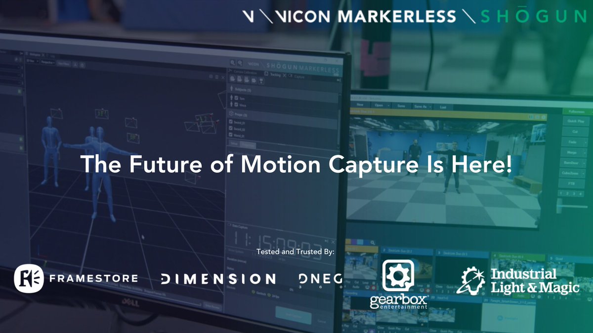 Vicon (@vicon) on Twitter photo 🚨 Big news for VFX!
After years of R&D & testing with <a href="/ILMVFX/">Industrial Light & Magic</a>, Gearbox, and <a href="/Framestore/">Framestore</a> we're thrilled to announce Vicon Markerless Motion Capture, launching March 19! Streamline early-stage iteration—no markers needed!
eu1.hubs.ly/H0hqZJK0 #ViconMarkerless #MotionCapture 🚨 Big news for VFX!
After years of R&D & testing with <a href="/ILMVFX/">Industrial Light & Magic</a>, Gearbox, and <a href="/Framestore/">Framestore</a> we're thrilled to announce Vicon Markerless Motion Capture, launching March 19! Streamline early-stage iteration—no markers needed!
eu1.hubs.ly/H0hqZJK0 #ViconMarkerless #MotionCapture
