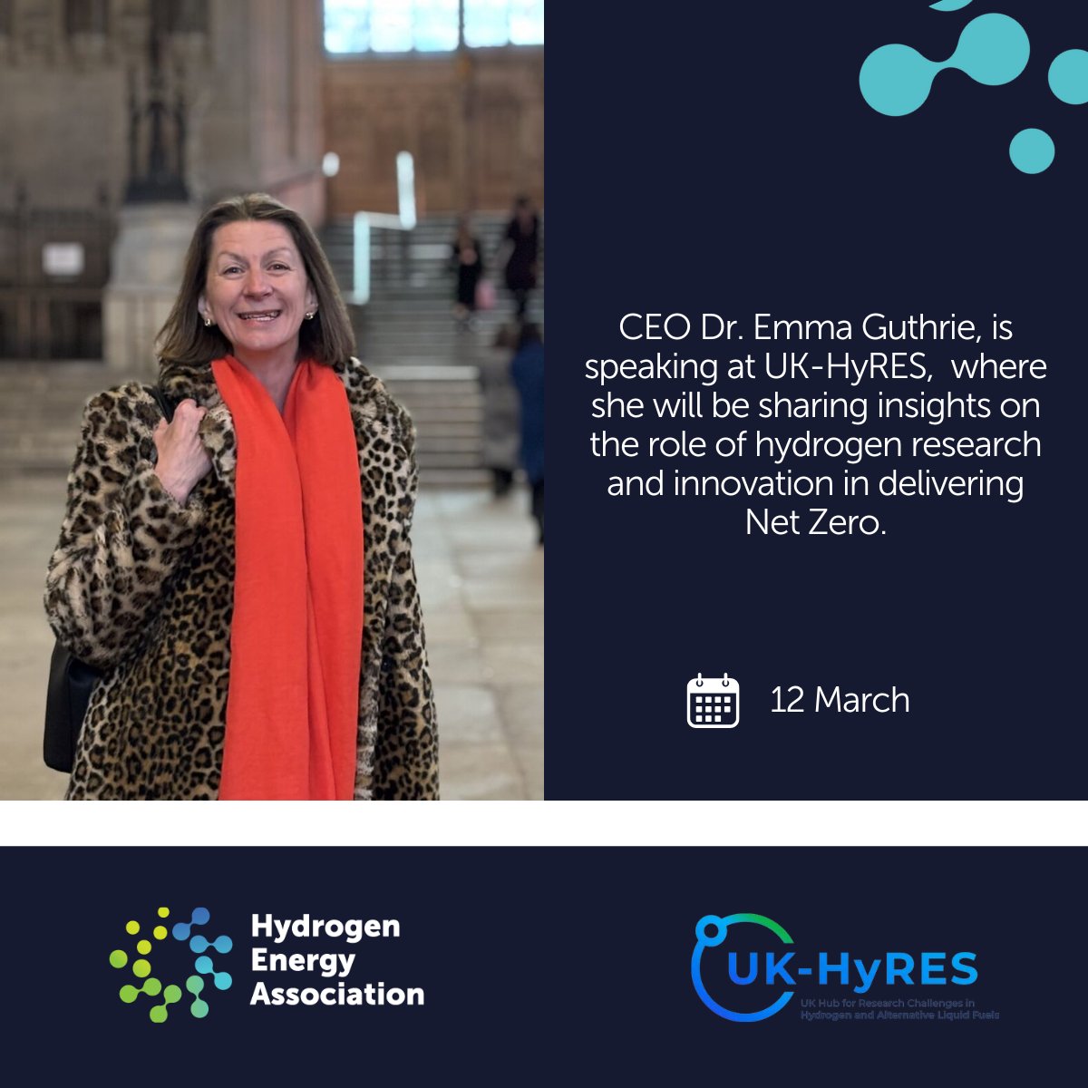 🚨 CEO Dr. Emma Guthrie is speaking at UK-HyRES on 12th March, sharing insights on hydrogen R&amp;D in delivering Net Zero. The event unites academia, industry &amp; policy to drive hydrogen deployment in the UK.

📅 12th March
🔗 More info: ukhyres.ac.uk/events/ #Hydrogen #NetZero