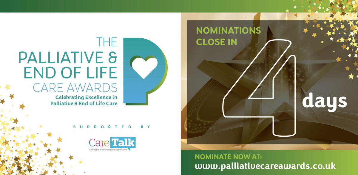 ⏳ 𝙊𝙉𝙇𝙔 4 𝘿𝘼𝒀𝙎 𝙍𝙀𝙈𝘼𝙄𝙉𝙂 𝙏𝙊 𝙉𝙊𝙈𝙄𝙉𝘼𝙏𝙀! 🌟

Do you know a palliative care champion who deserves the spotlight? 

Time’s ticking—nominate them now! bit.ly/4aUah9N