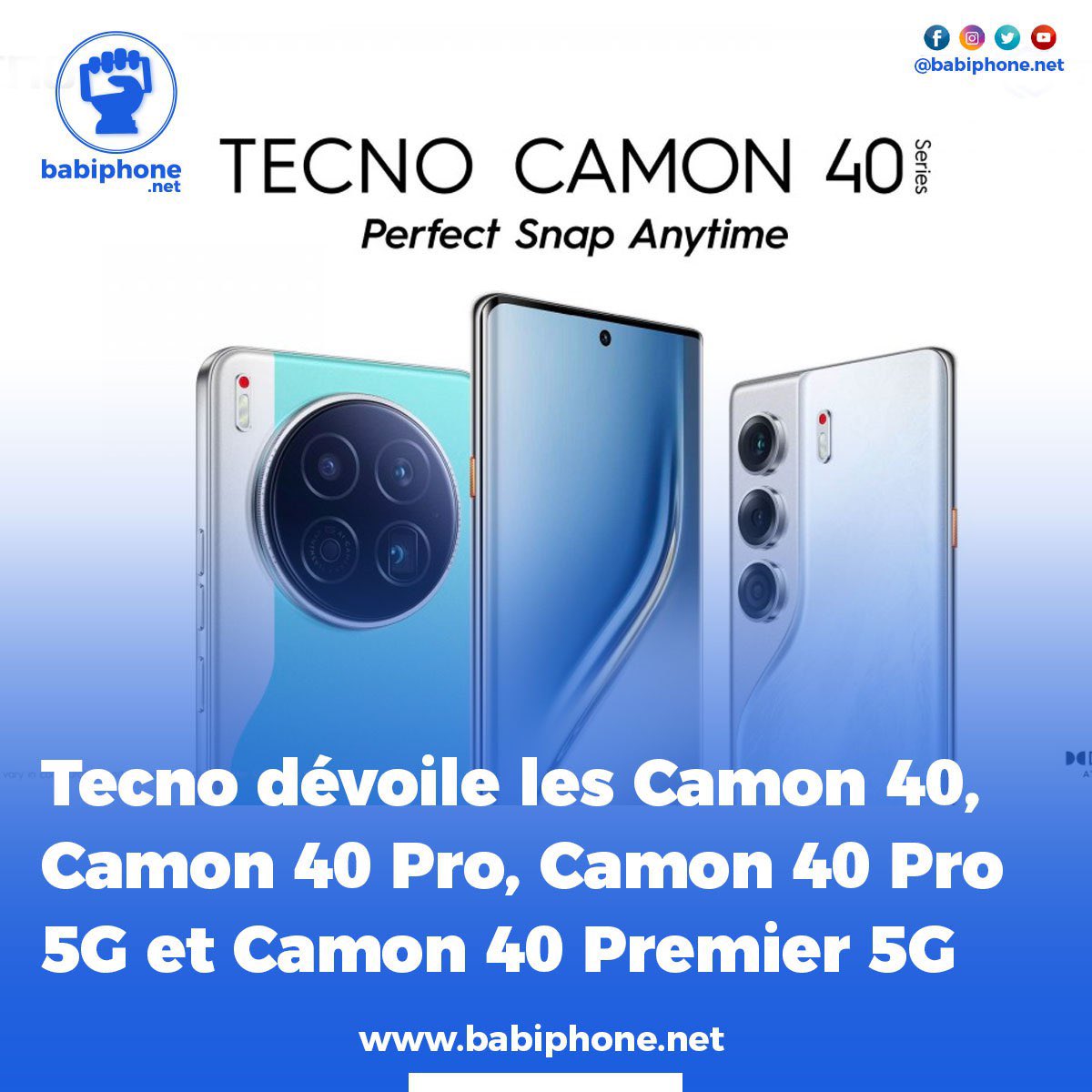 omme promis, Tecno a présenté quatre smartphones Camon 40 au MWC 2025. Ils sont tous axés sur une expérience photographique haut de gamme avec un grand appareil photo principal OIS de 50 MP.

Lien de l’article 👇🏾

babiphone.net/tecno-devoile-…