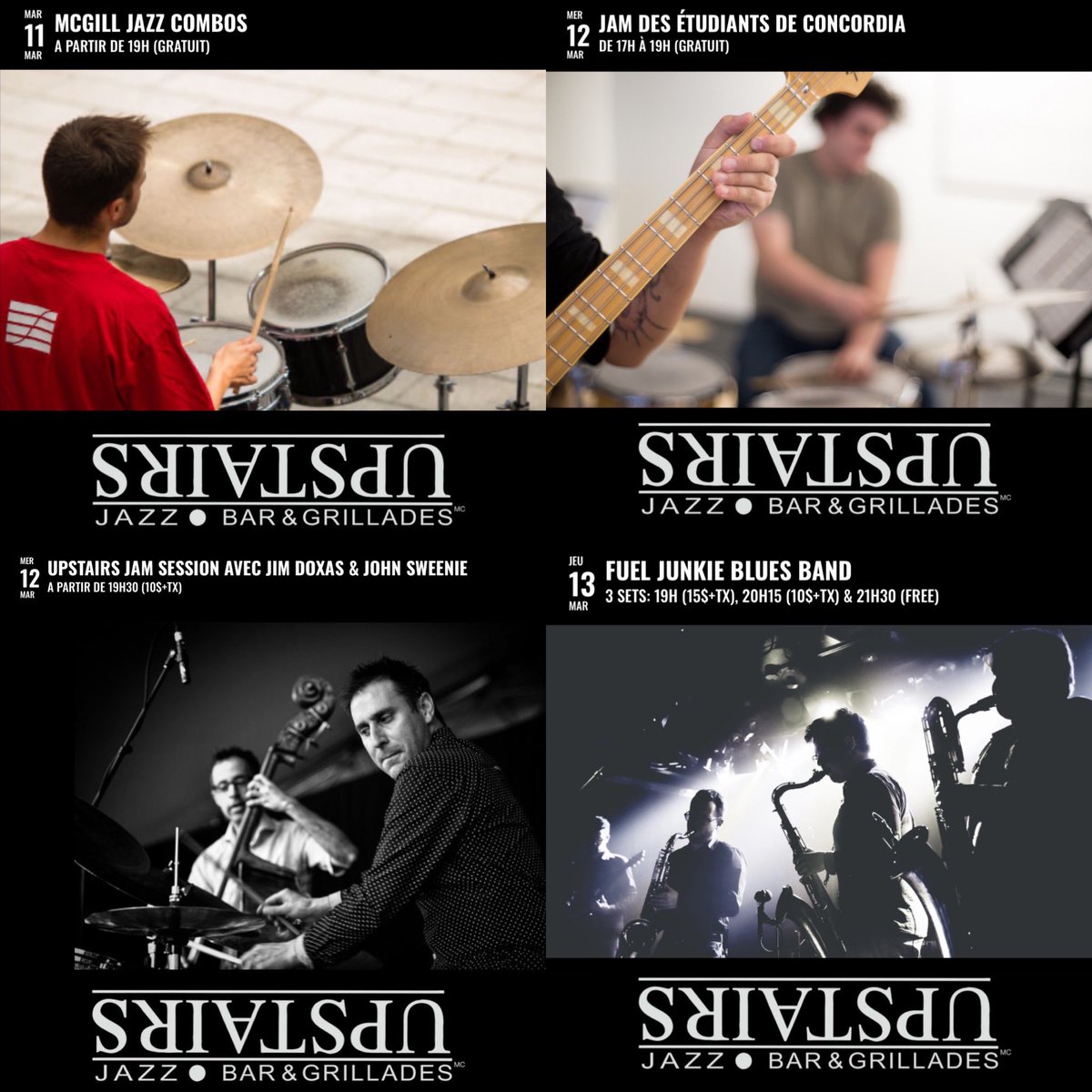 RSVP en ligne au upstairsjazz.com ou au 514-931-6808