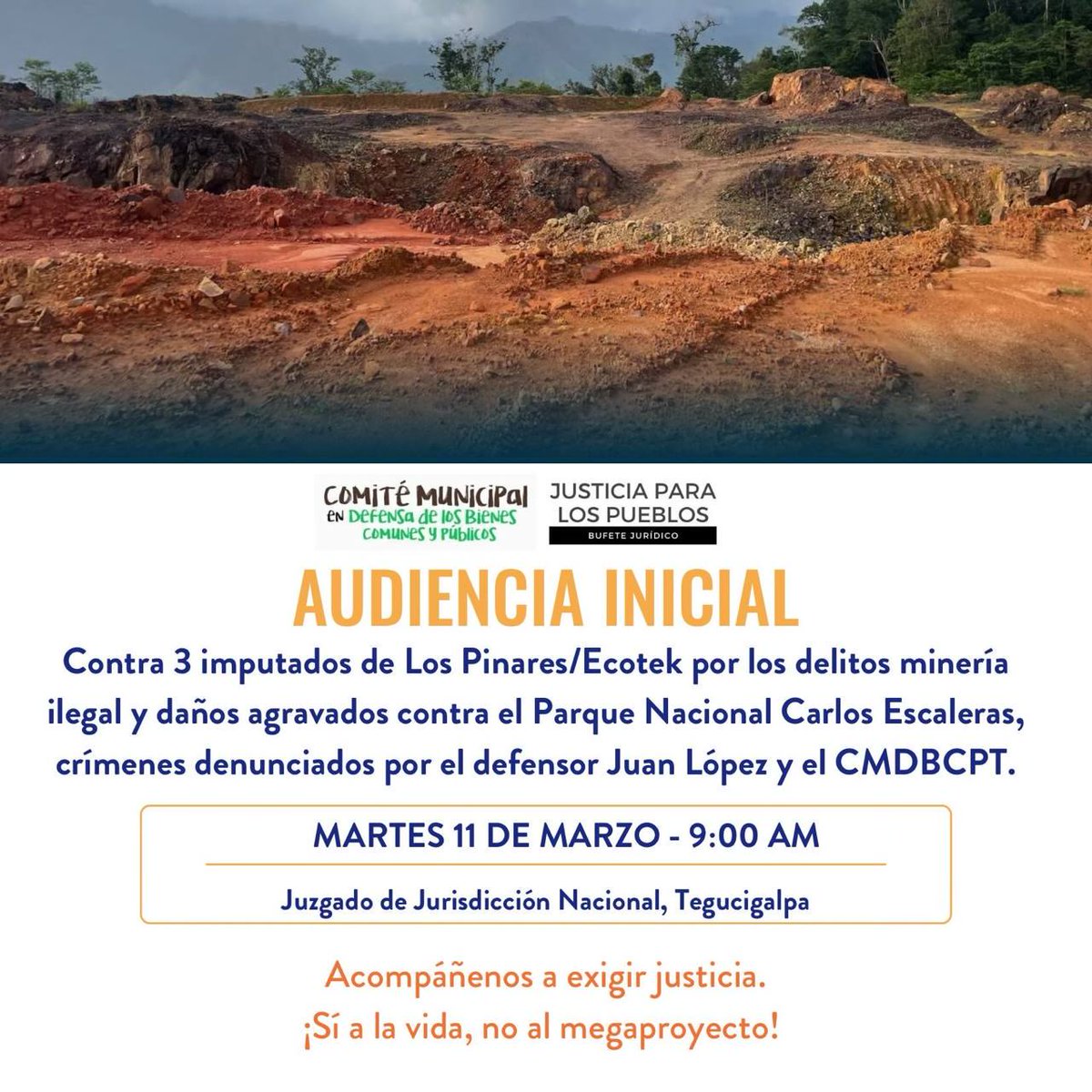 guapinolre's tweet photo. ⚠️La estructura criminal “Los Pinares/Ecotek” debe ser desmantelada ya. 

Los acusados que hoy tienen su audiencia inicial representan el daño irreparable causado por esta estructura. ¡Exigimos justicia! https://t.co/WGZB9rdiLQ