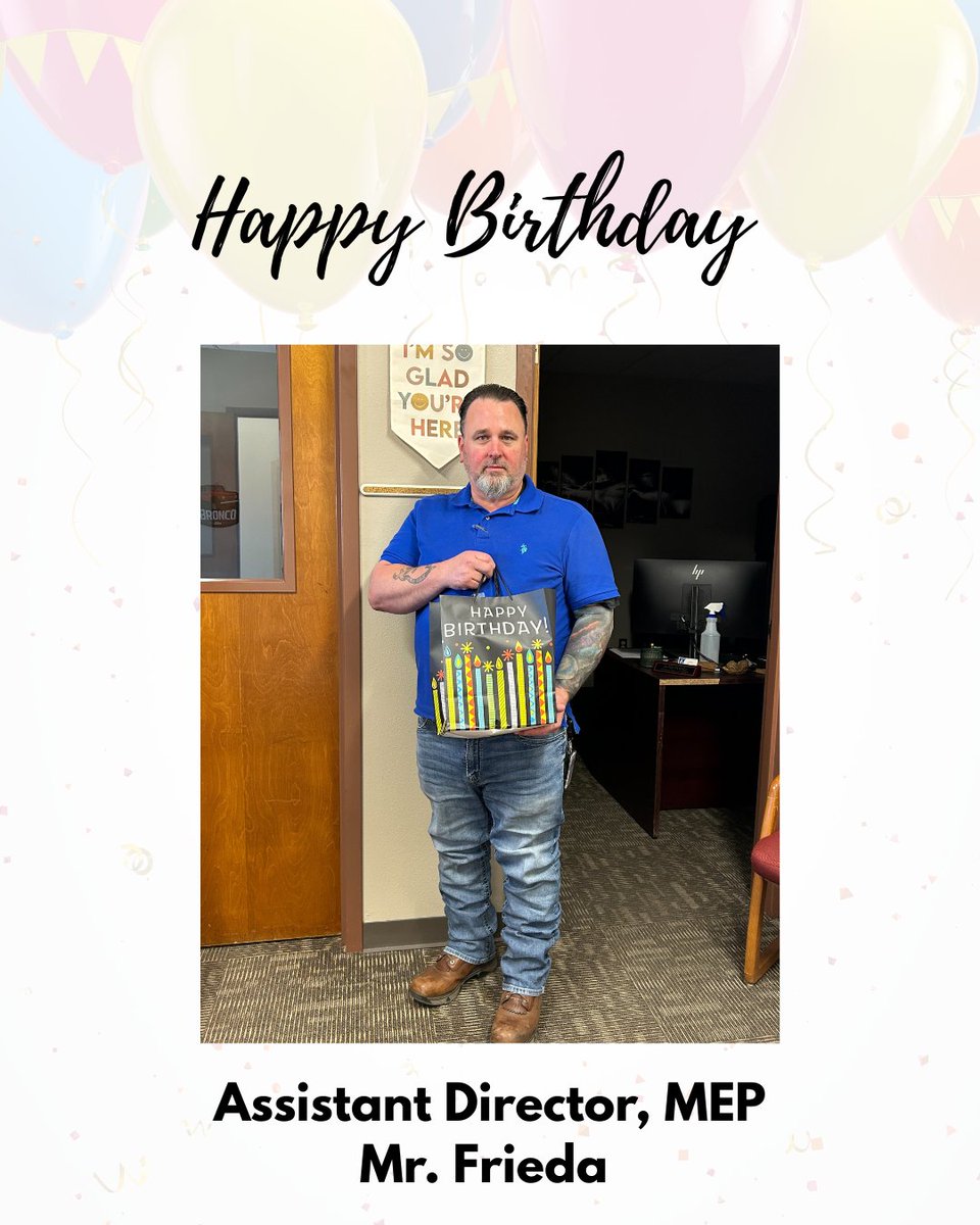 Yesterday we celebrated our very own #nisdmaintenance Assistant Director, MEP Mr. Frieda. 

Wishing you many birthday wishes for a great year ahead. 

#teamnorthside #northsideisd