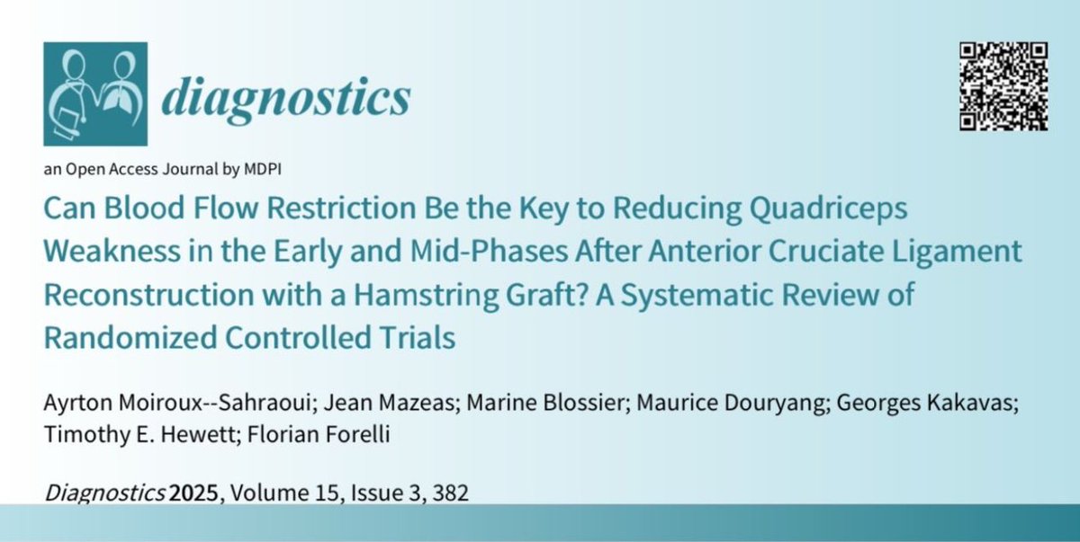 💪 New study suggests BFR-RT could boost quad strength after ACL reconstruction with hamstring graft! 🔥 A game-changer for rehab? 🚀 Check it out 👉 mdpi.com/2075-4418/15/3…