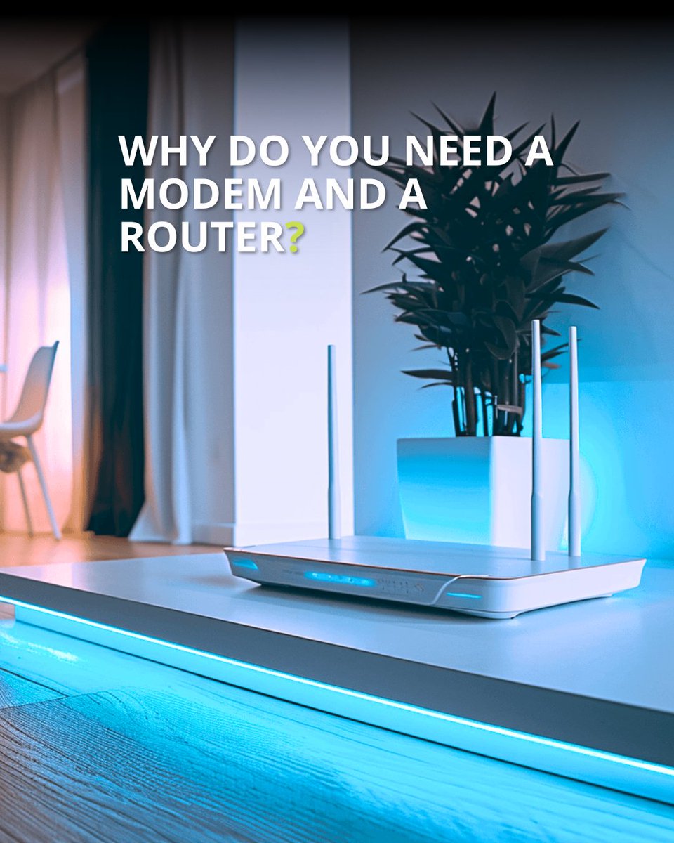 YOLOTELECOMS's tweet image. Modem = internet gatekeeper.
Router = traffic officer for your devices. 💻📶
Together, they power your network—here’s how (and what to do when they act up).
👉 yolo.co.za/blog/modem-vs-…
#InternetTips #ModemVsRouter #Connectivity