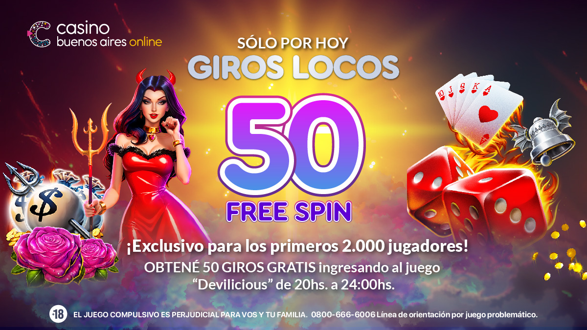 casinobaonline's tweet image. 🔥 ¡Hoy es tu día de suerte! De 20 a 24 hs, llevate 50 giros gratis en #Devilicious. Solo para los primeros 2.000 jugadores. ¡No te quedes afuera! 😉 #JuegoResponsable #JuegoLegal #JuegoSeguro