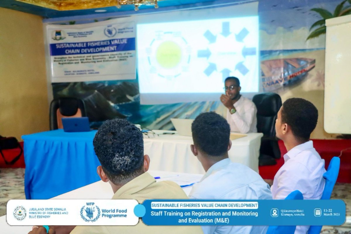Ministry Of Fisheries & Blue Economy Jubaland (@mofbejl) on Twitter photo 📢 Today in Kismayo, the <a href="/Mofbejl/">Ministry Of Fisheries & Blue Economy Jubaland</a>, with support from <a href="/WFP/">World Food Programme</a>, conducted a staff training on registration, monitoring & evaluation. This training enhances the ministry’s technical & governance capacity for better fisheries management. #CapacityBuilding #FisheriesDevelopment 📢 Today in Kismayo, the <a href="/Mofbejl/">Ministry Of Fisheries & Blue Economy Jubaland</a>, with support from <a href="/WFP/">World Food Programme</a>, conducted a staff training on registration, monitoring & evaluation. This training enhances the ministry’s technical & governance capacity for better fisheries management. #CapacityBuilding #FisheriesDevelopment