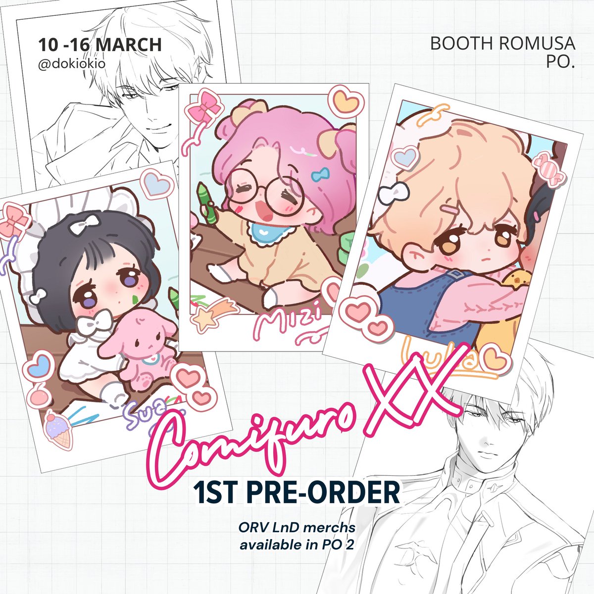 dokiokio's tweet image. [Like &amp;amp; RTs are appreciated❤️] 

Dokiokio&apos;s CFXX PO Batch 1 is open!  
🛒 OTS &amp;amp; Mail Order 
🗓️ 10 - 16 March 2025 
📍   Booth ROMUSA TBA (2 days)
🎨 #ALNST #orv  etc
🔗linktr.ee/romusacf 
‼️GO please DM first‼️

Other catalogs in reply⬇️
#ComifuroXX #warungorv #CFXXCatalogue