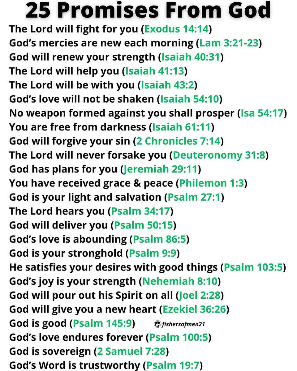 Godwakeupcall's tweet image. 25 Promises From God Part 1 #promisesofGod #promises #bibleversedaily
