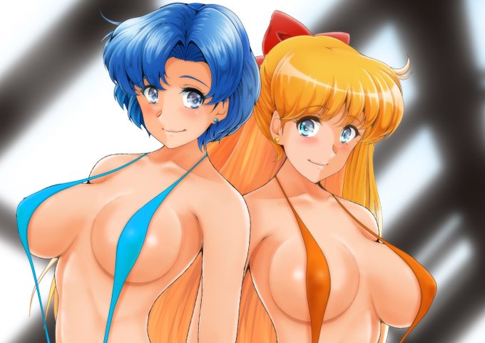 今日も過去絵!
亜美ちゃん美奈子ちゃんスリングショット水着なのぜ。 