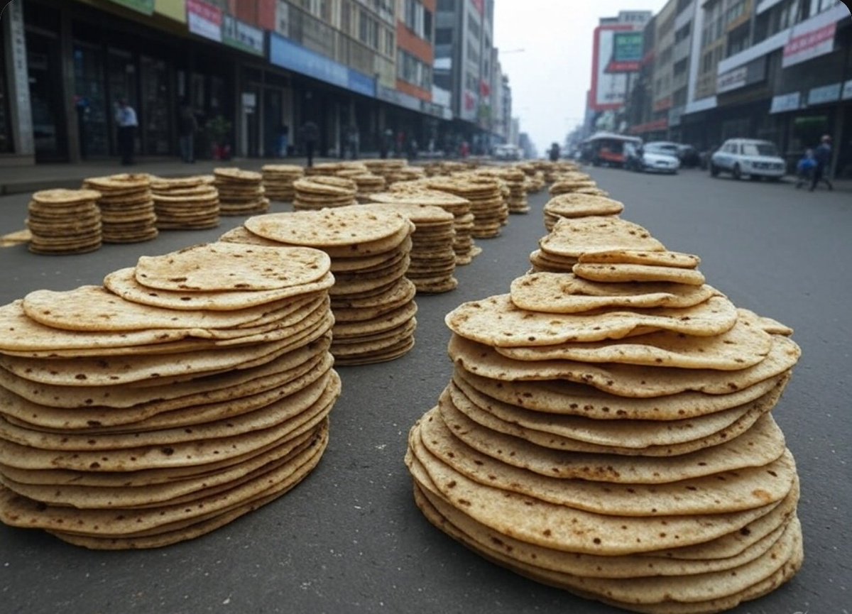 Onorpik's tweet photo. The streets of Nairobi after Ruto starts making One Million chapatis daily. https://t.co/RboResWy4q