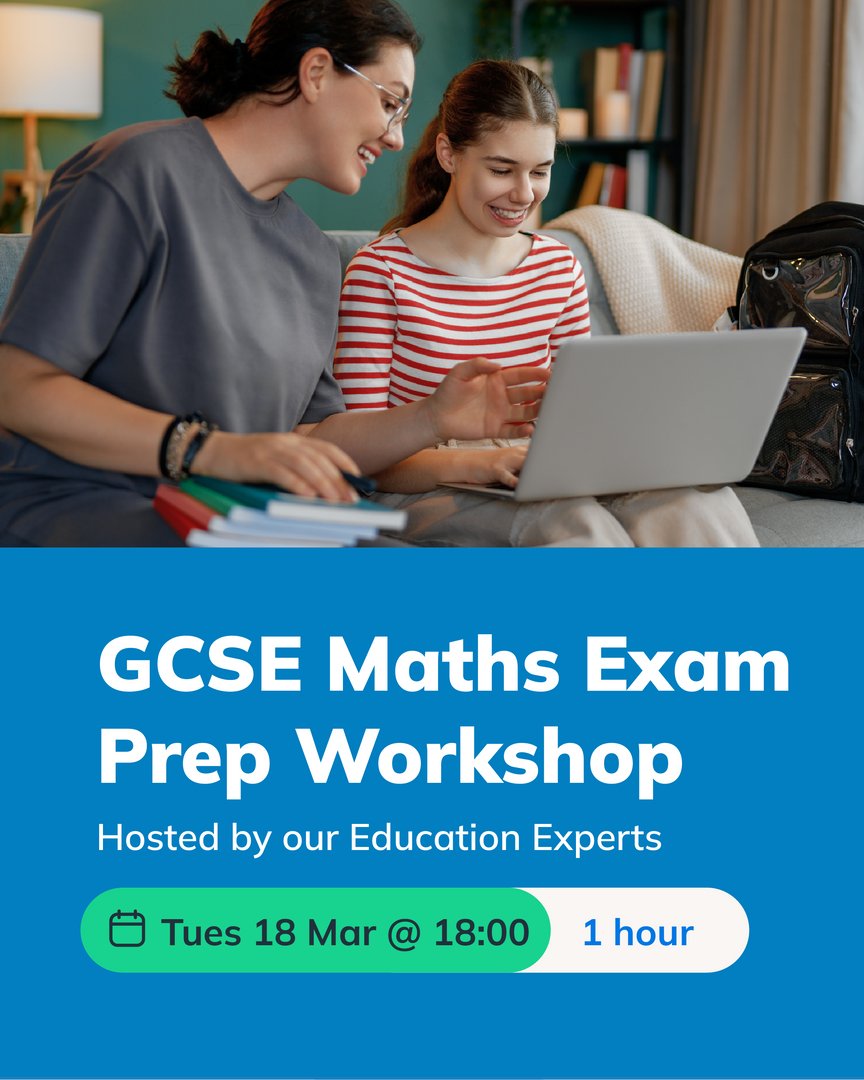 Join our FREE GCSE Maths Exam Prep Webinar on March 18th at 6pm! Get tips to help your child tackle tough topics, manage time &amp; feel confident for exams.🌎
Register now: events.teams.microsoft.com/event/525afb91…
