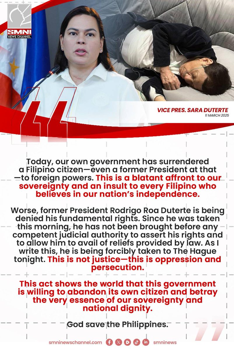 Vice President Sara Duterte: This is not justice—this is oppression and persecution.