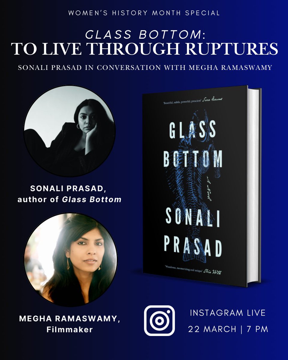 Pan Macmillan India (@panmacindia) on Twitter photo Join us at 7 p.m. on 22 March for a discussion on <a href="/sonaliprasad07/">Sonali Prasad</a>’s stellar debut GLASS BOTTOM with <a href="/meghadramaswamy/">Megha Ramaswamy</a>!
#PMIReadMoreWomen Join us at 7 p.m. on 22 March for a discussion on <a href="/sonaliprasad07/">Sonali Prasad</a>’s stellar debut GLASS BOTTOM with <a href="/meghadramaswamy/">Megha Ramaswamy</a>!
#PMIReadMoreWomen