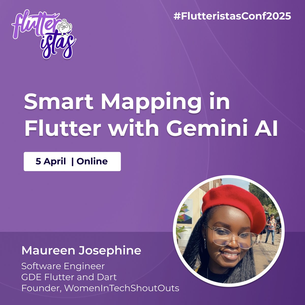 Flutteristas Conference (@flutteristascon) on Twitter photo ๐ชAt #FlutteristasConf2025, <a href="/J_Akello/">MAUREEN JOSEPHINE๐ #MamaAfrica๐๐งก๐</a> will guide you through building AI-enhanced maps in her talk, "Smart Mapping in Flutter with Gemini AI." Sheโll show you how to leverage Gemini AI to create responsive mapping apps. ๐พ
RSVP: ๐ flutteristas.org
#FlutterDev #Maps ๐ชAt #FlutteristasConf2025, <a href="/J_Akello/">MAUREEN JOSEPHINE๐ #MamaAfrica๐๐งก๐</a> will guide you through building AI-enhanced maps in her talk, "Smart Mapping in Flutter with Gemini AI." Sheโll show you how to leverage Gemini AI to create responsive mapping apps. ๐พ
RSVP: ๐ flutteristas.org
#FlutterDev #Maps