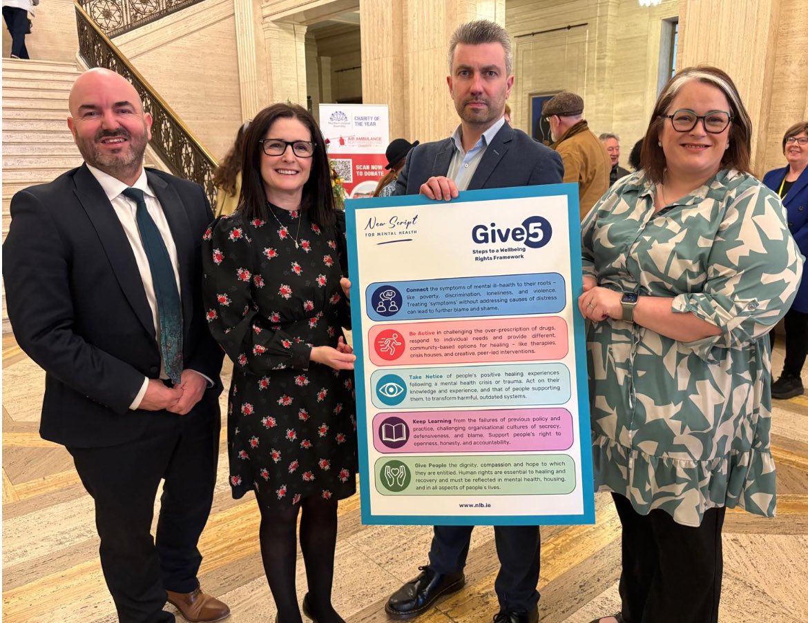 Paula Bradshaw MLA (@paulajaneb) on Twitter photo Happy to support the “Give 5” campaign for a new script for mental health at Stormont today alongside <a href="/allianceparty/">Alliance Party</a> colleagues. Happy to support the “Give 5” campaign for a new script for mental health at Stormont today alongside <a href="/allianceparty/">Alliance Party</a> colleagues.