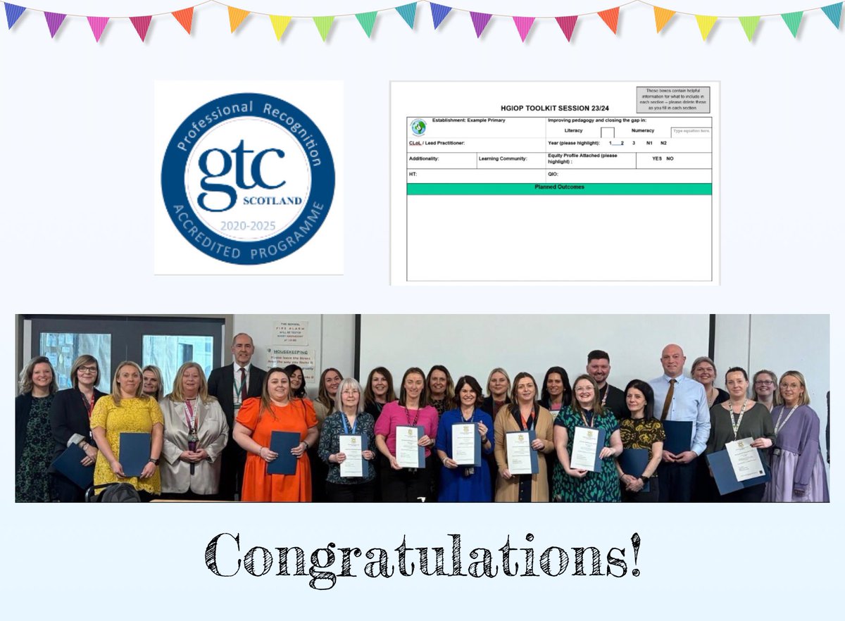 Glasgow's Improvement Challenge (@gic_glasgow) on Twitter photo A huge congratulations to the <a href="/glasgowcounts/">Glasgow Counts</a> & <a href="/literacyfor_ALL/">Literacy for ALL</a> CLoLs who gained their <a href="/gtcs/">The General Teaching Council for Scotland</a> accreditation for ‘Excellence and Equity in Learning & Teaching’. ⭐️ #alllearnersallachieving
<a href="/Doug_GCC/">Douglas Hutchison</a> <a href="/MicheleStewart0/">Michele Stewart</a> <a href="/callummacfarla7/">Callum MacFarlane</a> <a href="/Jane2308_/">Jane Saunders</a> <a href="/GCCLeadLearn/">Leadership Learning in Glasgow</a> A huge congratulations to the <a href="/glasgowcounts/">Glasgow Counts</a> & <a href="/literacyfor_ALL/">Literacy for ALL</a> CLoLs who gained their <a href="/gtcs/">The General Teaching Council for Scotland</a> accreditation for ‘Excellence and Equity in Learning & Teaching’. ⭐️ #alllearnersallachieving
<a href="/Doug_GCC/">Douglas Hutchison</a> <a href="/MicheleStewart0/">Michele Stewart</a> <a href="/callummacfarla7/">Callum MacFarlane</a> <a href="/Jane2308_/">Jane Saunders</a> <a href="/GCCLeadLearn/">Leadership Learning in Glasgow</a>
