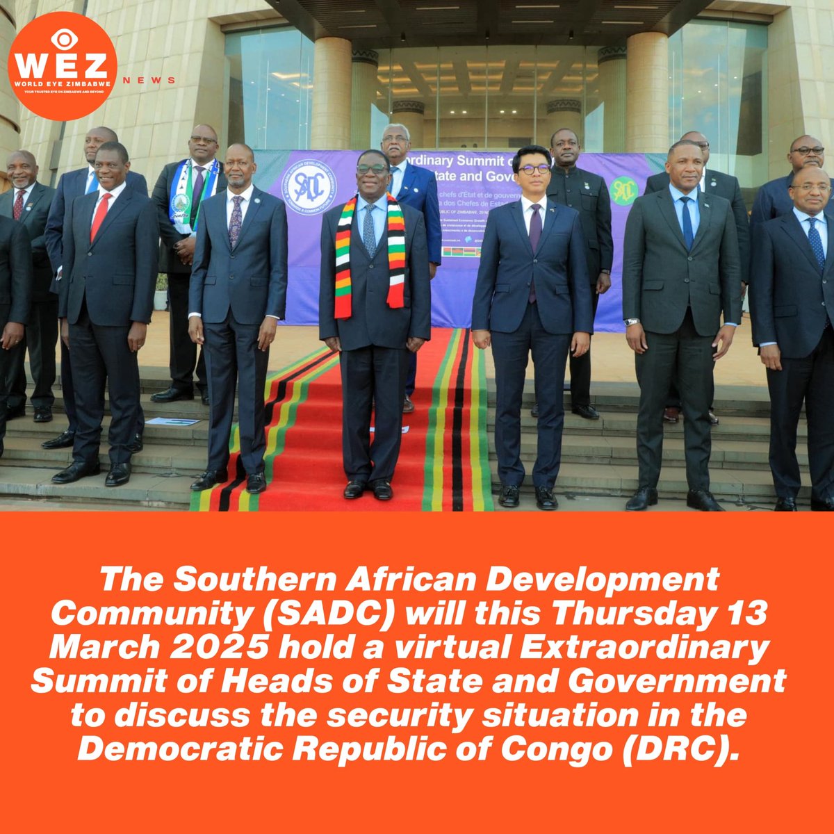 SADC Leaders to Hold Emergency Summit on DRC Crisis.

Stay tuned for updates on this crucial regional discussion!!!