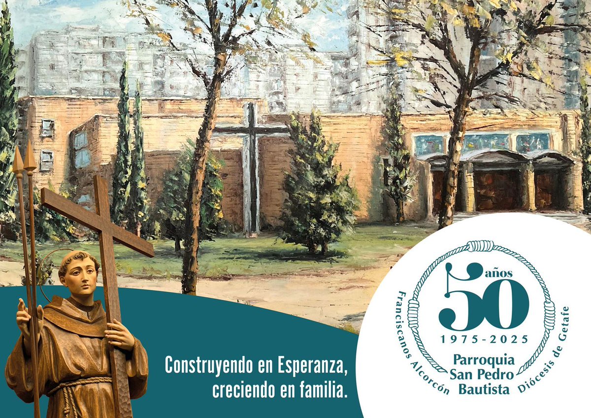 La Parroquia de San Pedro Bautista en Alcorcón está de celebración. Este año se cumplen 50 años de su fundación, un acontecimiento que nos invita a dar gracias por el camino recorrido y a renovar nuestro compromiso con la comunidad. buff.ly/86DGNuv