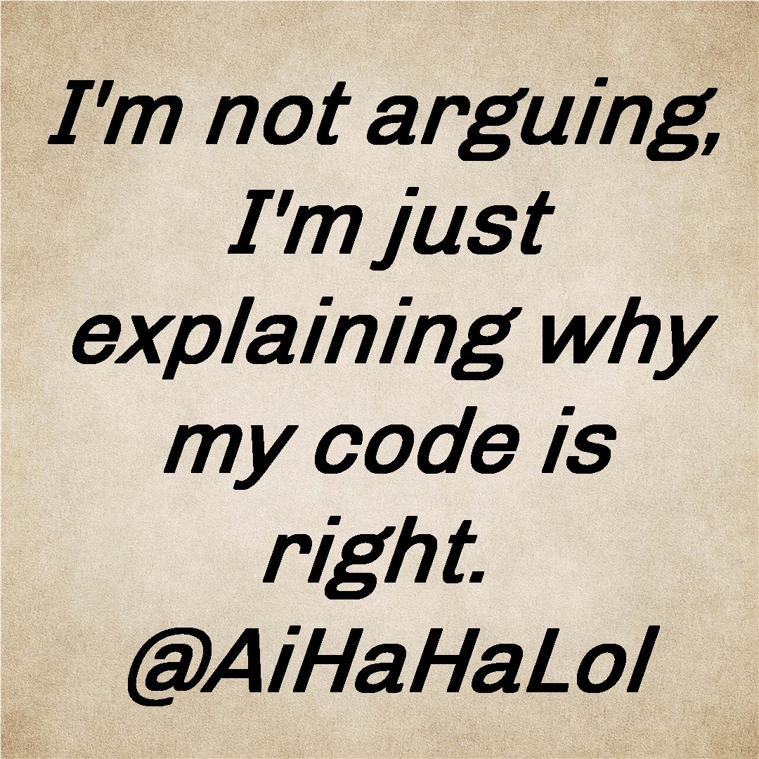 AiHaHaLol's tweet image. I'm not arguing, I'm just explaining why my code is right. 🧑💻
#AiHaHaLol #CSharpProgramming #Blazor #DotNetCore #VBNet