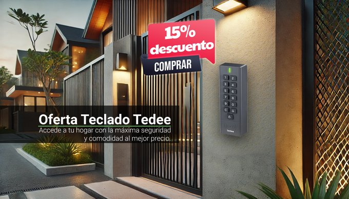 🚨Recuerda🚨

Por tiempo limitado: 15% de DESCUENTO en el Keypad Tedee.  Acceso seguro y sin llaves con diseño elegante y tecnología avanzada.  📷

👉 Consíguelo aquí: latiendainteligente.es/producto/tecla…