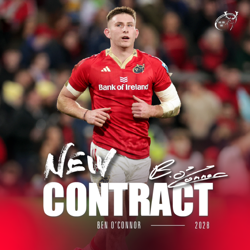 Munsterrugby's tweet photo. ✍️ 𝐍𝐄𝐖 𝐂𝐎𝐍𝐓𝐑𝐀𝐂𝐓 | Ben O'Connor will continue as an Academy player next season before moving up to the senior squad on a two-year deal 🥳

The 20-year-old Munster full-back has already made 10 senior appearances for the province.

See full details ⤵️

#SUAF 🔴