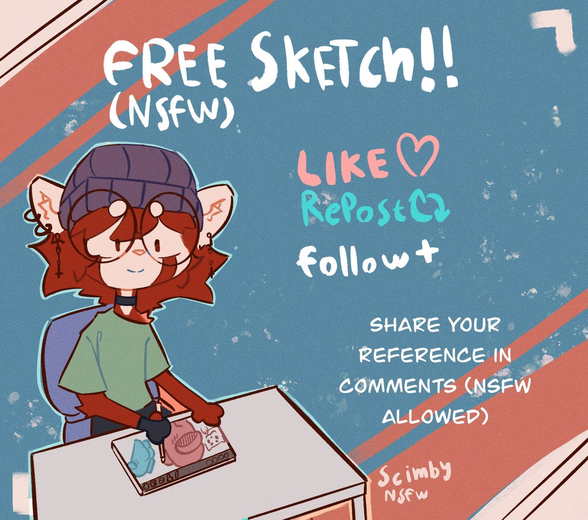 Drawing (almost) everyone who participate 
Making a nsfw sketch of their character
To join
Like
Repost and follow me
And comment your reference 
Open for 2 days only