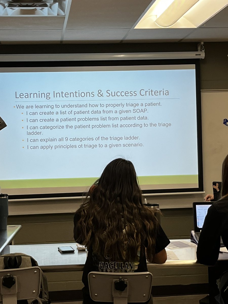 Starting class off with our learning intentions and success criteria for the day…students clearly know where learning is going today and know what they have to do to be successful. <a href="/RoadrunnersOATC/">Olathe Advanced Technical Center - USD 233</a>