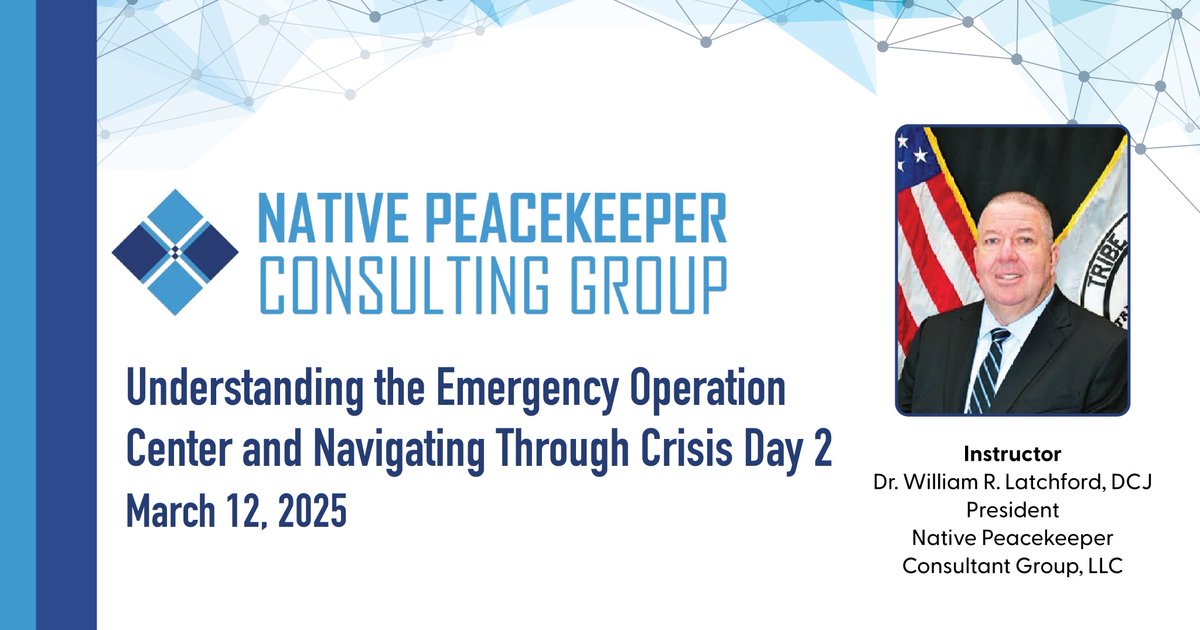 nativelearningc's tweet image. Webinar: Understanding the Emergency Operation Center and Navigating Through Crisis Day 2
Date: March 12, 2024
Time: 2:00 – 3:30 pm EST

Register Here: ticketbud.com/events/3dc5d3e…

#EOC #IncidentCommandSystem #ICS #NLC #NativeLearningCenter #TribesHelpingTribes