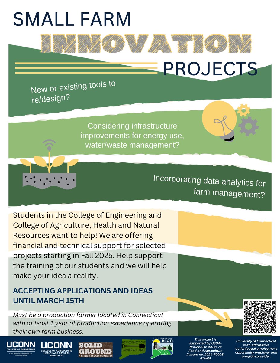 Got a great idea for your farm? Check out this funding opportunity from our friends at New Connecticut Farmer Alliance. forms.office.com/pages/response…
