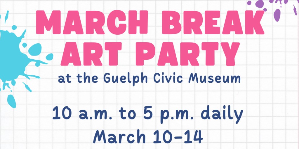 City of Guelph (@cityofguelph) on Twitter photo It's a March Break Art Party at the Guelph Civic Museum! Inspired by the exhibition Art as We Are: Creative Community Care, each day during March Break features a mix of interactive experiences.
Find the details on the <a href="/guelphmuseums/">Guelph Museums</a> event calendar: ow.ly/Yb5j50VeLmX It's a March Break Art Party at the Guelph Civic Museum! Inspired by the exhibition Art as We Are: Creative Community Care, each day during March Break features a mix of interactive experiences.
Find the details on the <a href="/guelphmuseums/">Guelph Museums</a> event calendar: ow.ly/Yb5j50VeLmX