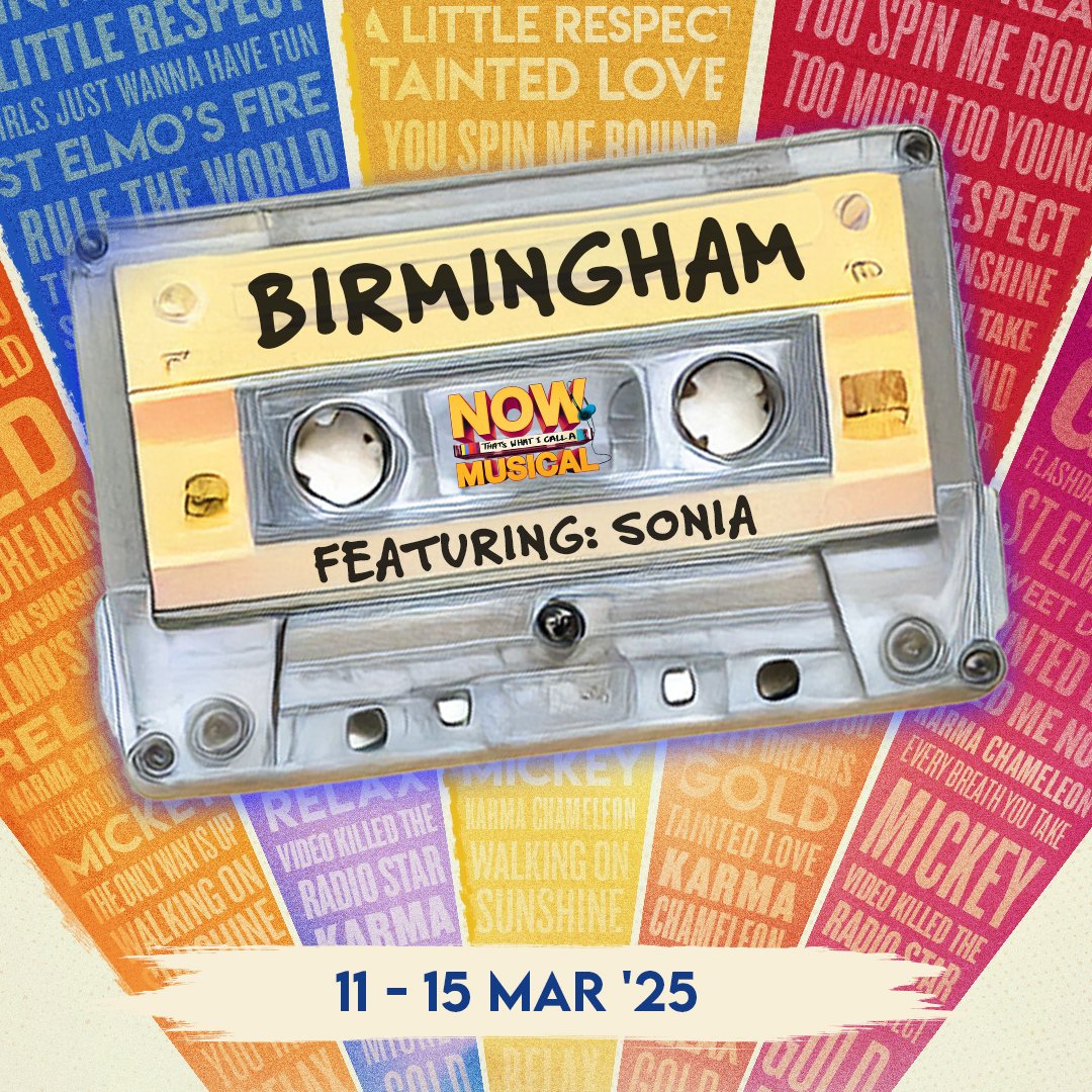 TheNOWMusical (@thenowmusical) on Twitter photo Birmingham, are you ready? 🎶✨
NOW That’s What I Call a Musical is heading your way for an unforgettable night packed with iconic 80s hits! 🎤💃 Starring the incredible <a href="/SamBaileyREAL/">Sam Bailey Official</a> <a href="/Nina_Wadia/">Nina Wadia OBE</a> <a href="/SoniaevansSonia/">Sonia ❤️</a> 🎶
Grab your tickets here: thenowmusical.com 🎟️💿 Birmingham, are you ready? 🎶✨
NOW That’s What I Call a Musical is heading your way for an unforgettable night packed with iconic 80s hits! 🎤💃 Starring the incredible <a href="/SamBaileyREAL/">Sam Bailey Official</a> <a href="/Nina_Wadia/">Nina Wadia OBE</a> <a href="/SoniaevansSonia/">Sonia ❤️</a> 🎶
Grab your tickets here: thenowmusical.com 🎟️💿