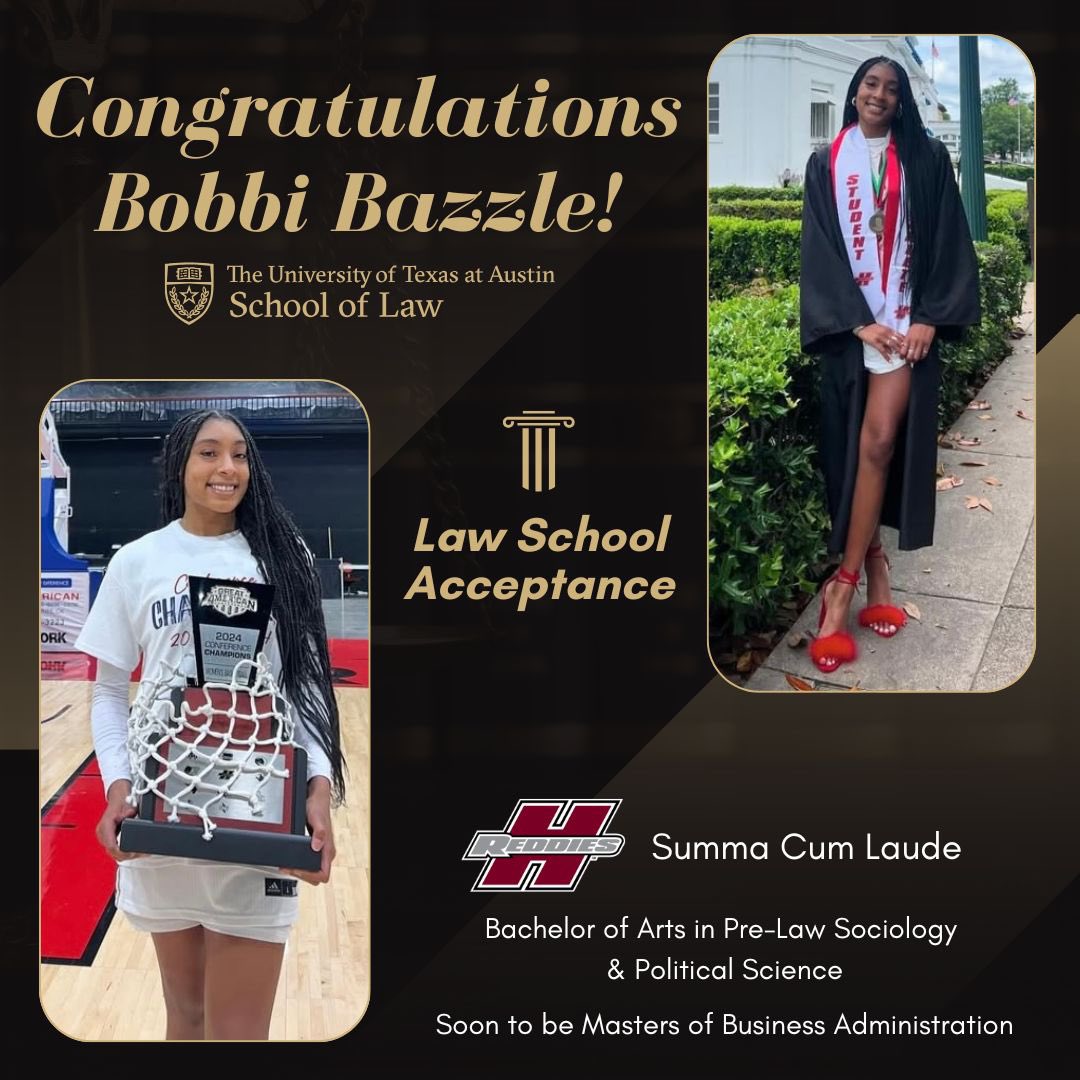 ALL AROUND STUDENT-ATHLETE!! It’s what being a Reddie is all about. 

A huge congratulations to our very own Bobbi Bazzle getting into her dream Law School. A champion on and off the court. We are so proud of you! Go continue to be great ❤️