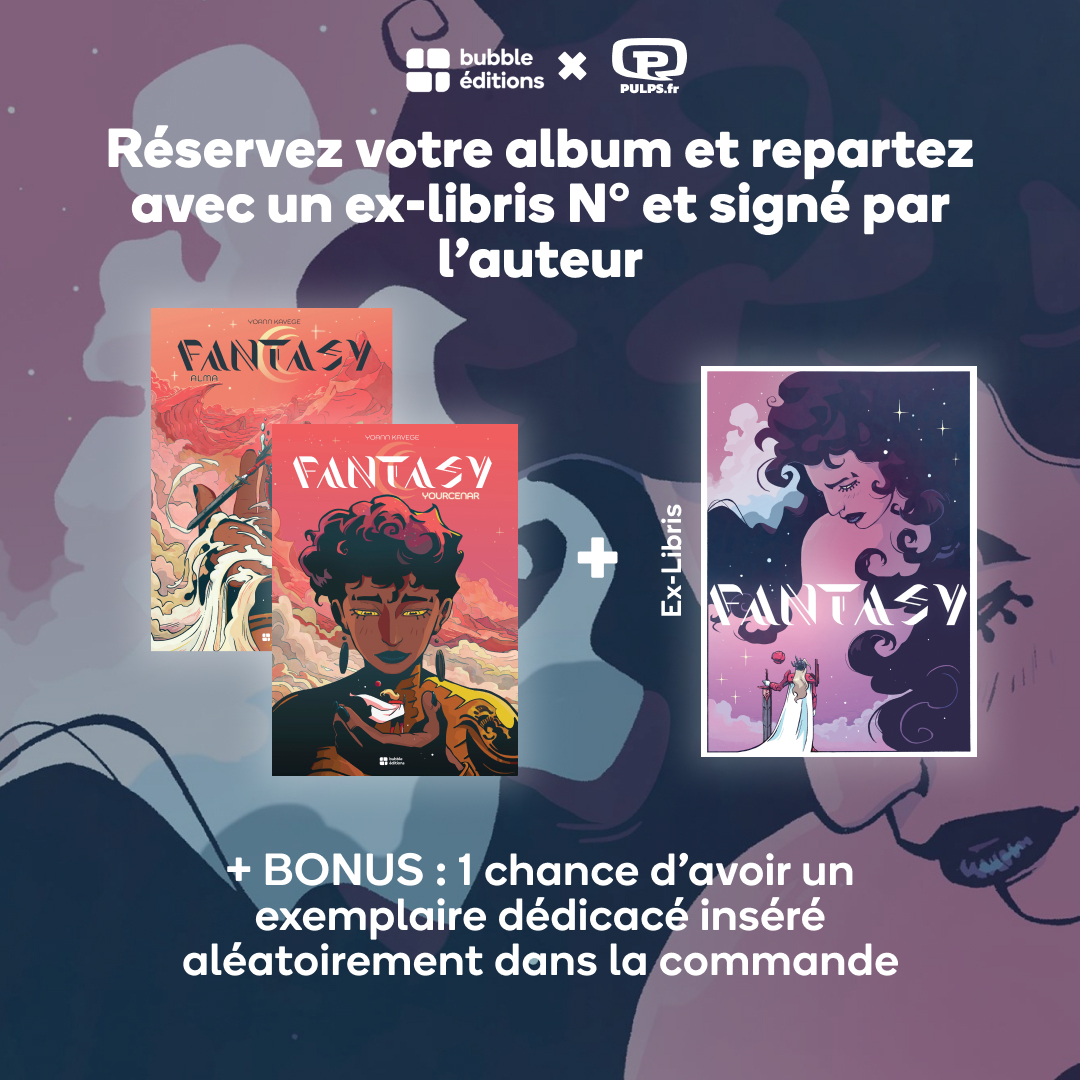 ⚔️ FANTASY, le nouveau projet de <a href="/KavegeYoann/">Yoann Kavege</a>  est disponible dès maintenant en précommande ! 🌖 

Recevez en plus un magnifique Ex-Libris (numéroté &amp; signé 🤌) offert en partenariat avec les librairies <a href="/PulpsBD/">Pulp's BD</a> !