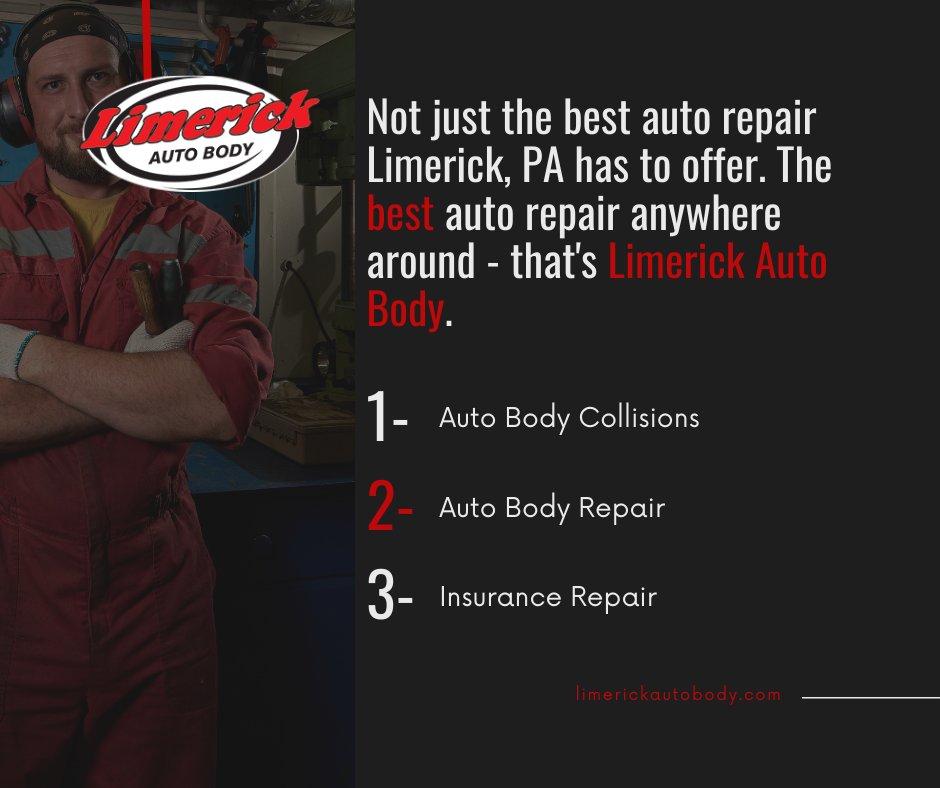 LimerickAutoBod's tweet photo. If you want the best in quality car repair, Limerick Auto Body is the only body shop in the area with the expertise and three decade-long track record to get you back on the road. #LimerickPA #RoyersfordPA https://t.co/Sk9Zhx0hrf https://t.co/zwHyLLofnd