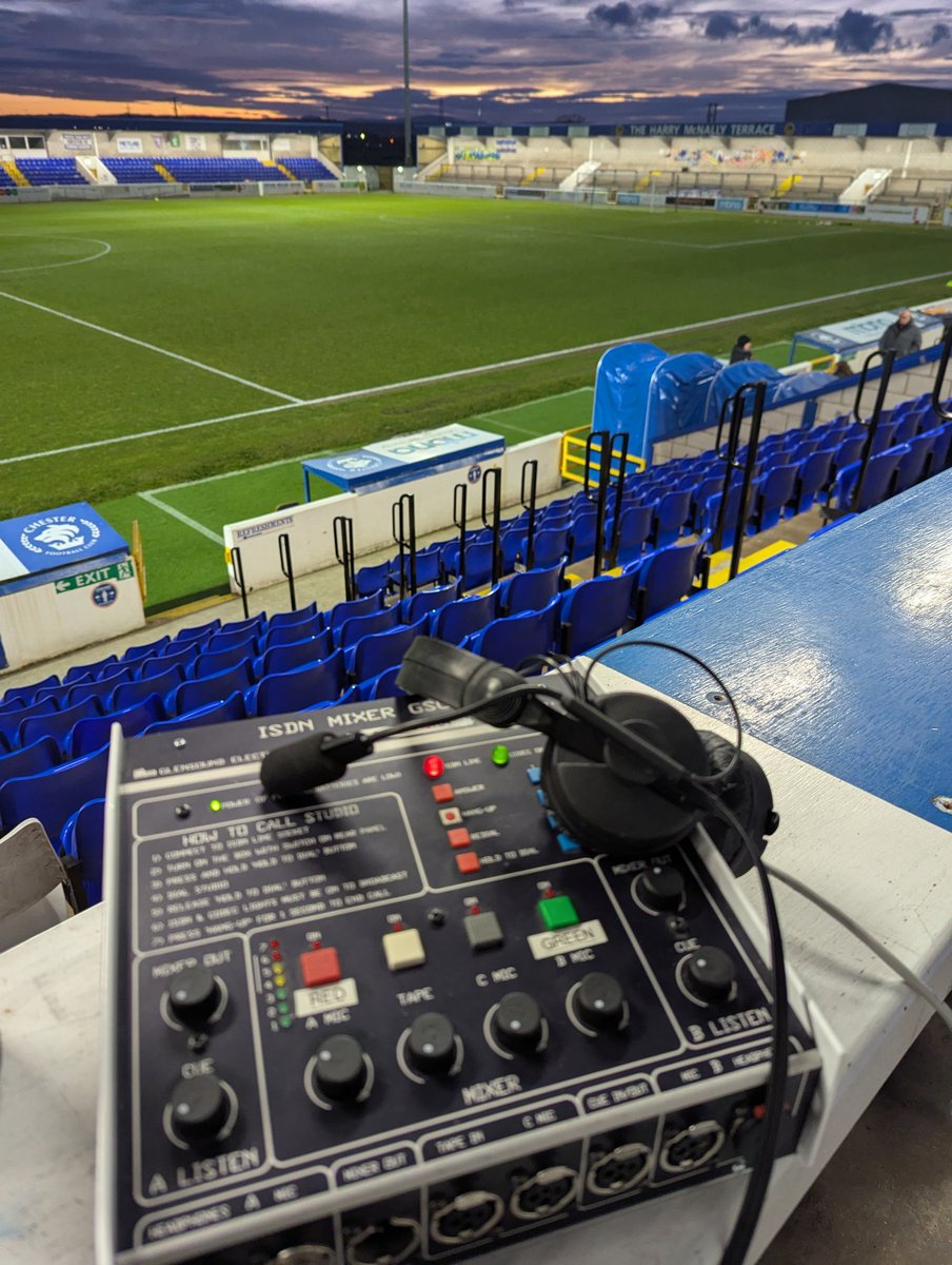 All set to go as the Blues take on Warrington Town at the Deva. Updates on <a href="/Dee1063/">Chester's Dee Radio</a> from 7:45pm
