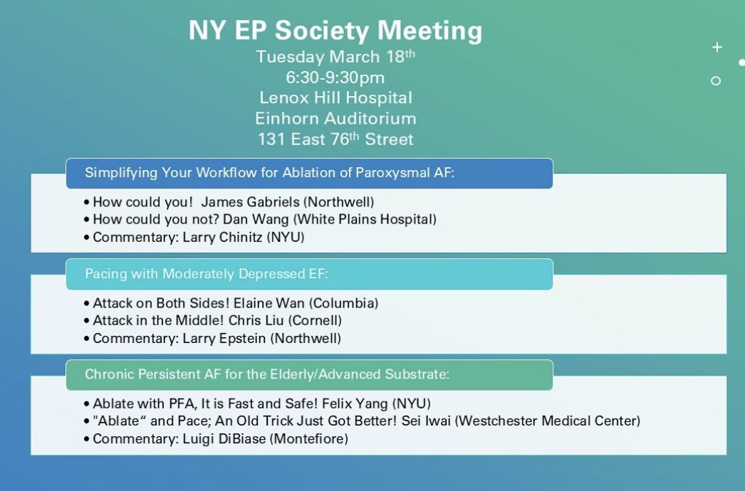 Stavros Mountantonakis (@keepinrhythm) on Twitter photo Friends, colleagues, mentors, mentees please join us for a lively discussion on 🔥EP topics <a href="/ElaineWanMD/">Elaine Wan</a> <a href="/FYang_EP/">Felix Yang, MD, FACC, FHRS</a> <a href="/JamesGabriels/">J. Gabriels</a> <a href="/LuigiDiBiaseMD/">Luigi Di Biase</a> <a href="/seiiwaiEPmd/">Sei Iwai</a> <a href="/LarryChinitz/">LARRY CHINITZ</a> <a href="/newyorkeps/">New York EP Society</a> <a href="/lenoxhill/">Lenox Hill Hospital</a> <a href="/MontefioreNYC/">Montefiore Health System</a> <a href="/WeillCornell/">Weill Cornell Medicine</a> <a href="/Columbia/">Columbia University</a> <a href="/WMCHealth/">Westchester Medical Center Health Network</a> <a href="/WPHospital/">White Plains Hospital</a> <a href="/NorthwellHealth/">Northwell Health</a> Friends, colleagues, mentors, mentees please join us for a lively discussion on 🔥EP topics <a href="/ElaineWanMD/">Elaine Wan</a> <a href="/FYang_EP/">Felix Yang, MD, FACC, FHRS</a> <a href="/JamesGabriels/">J. Gabriels</a> <a href="/LuigiDiBiaseMD/">Luigi Di Biase</a> <a href="/seiiwaiEPmd/">Sei Iwai</a> <a href="/LarryChinitz/">LARRY CHINITZ</a> <a href="/newyorkeps/">New York EP Society</a> <a href="/lenoxhill/">Lenox Hill Hospital</a> <a href="/MontefioreNYC/">Montefiore Health System</a> <a href="/WeillCornell/">Weill Cornell Medicine</a> <a href="/Columbia/">Columbia University</a> <a href="/WMCHealth/">Westchester Medical Center Health Network</a> <a href="/WPHospital/">White Plains Hospital</a> <a href="/NorthwellHealth/">Northwell Health</a>
