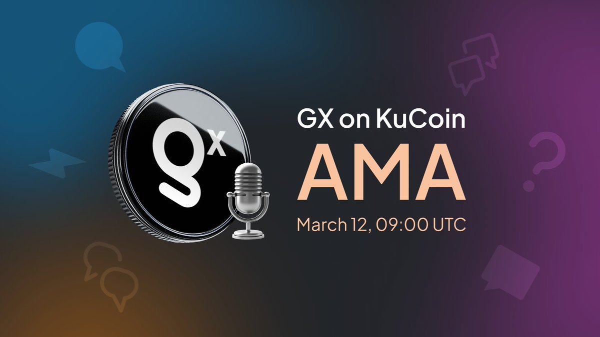 grindery_io's tweet image. Grindery x  @kucoincom - AMA 📣

This is your chance to ask anything about $GX, our KuCoin listing, and what’s next for Grindery.

📅 March 12th
⏰ 09:00 UTC

Got a burning question? Drop it below! We’ll be answering them live 🔥