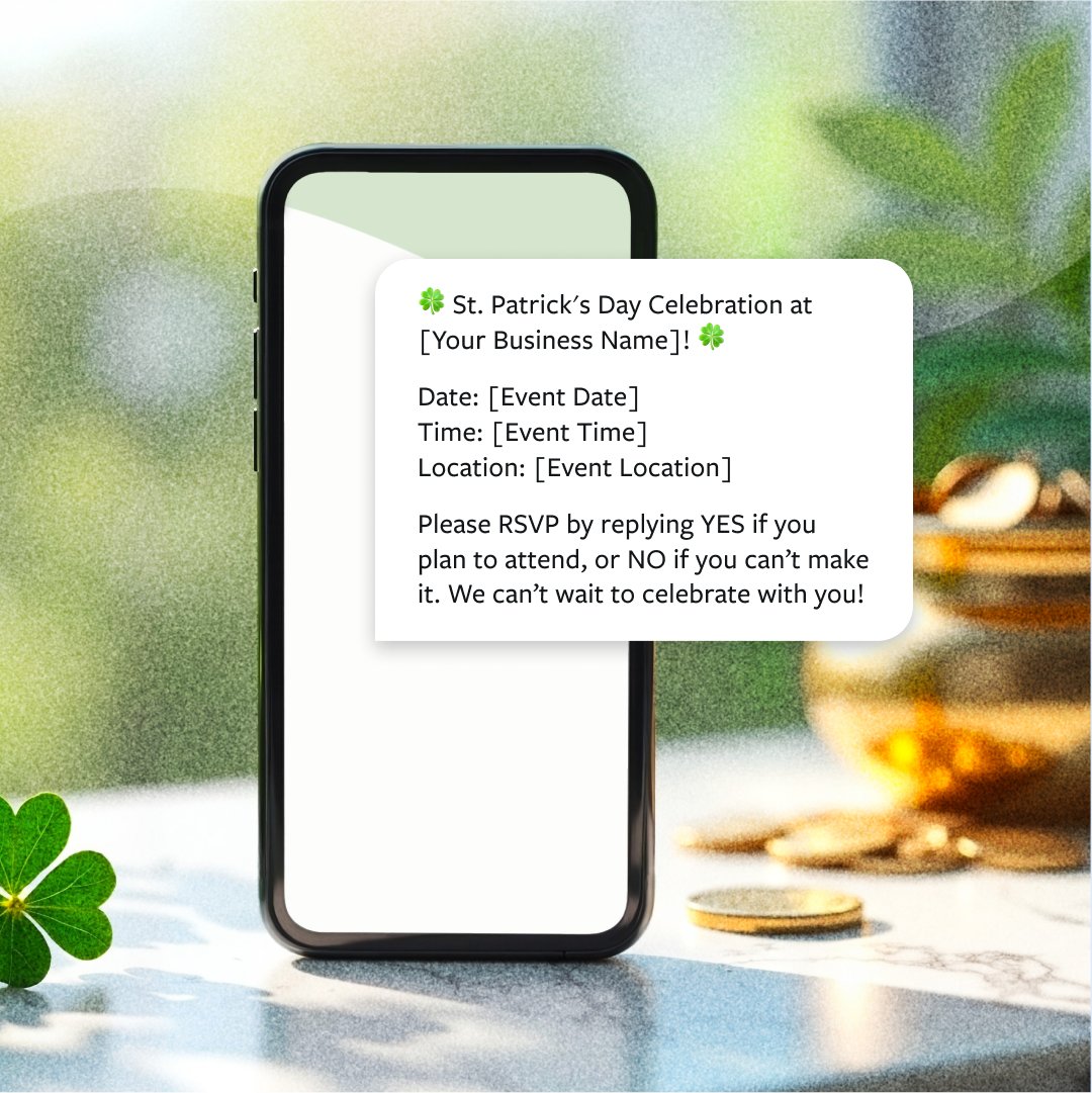 textline's tweet image. Ready to get lucky with your SMS marketing? We&apos;ve created 3 St. Patrick&apos;s Day templates to help you connect with customers and spread the festive cheer🍀
#Textline #SMSMarketing #StPatricksDay #CustomerEngagement #MarketingMadeEasy&quot;